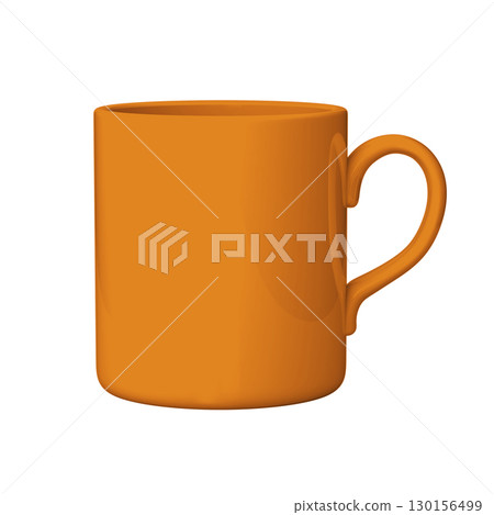 Orange coffee or tea mug, 3D illustration Orange coffee or tea mug, 3D illustration 130156499
