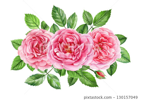 Watercolor Flower and leaf, floral illustrations for wedding invitation, birthday, card, design, print and fabric. Watercolor Flower and leaf, floral illustrations for wedding invitation, birthday, card, design, print and fabric. 130157049