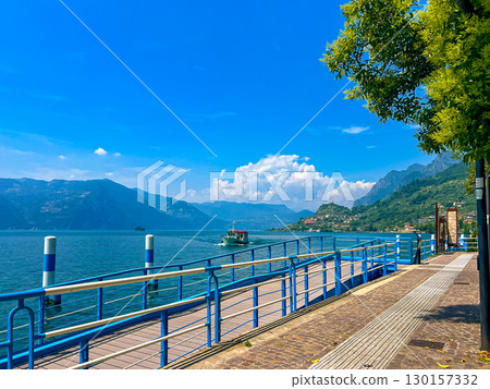 Ferry dock in the town of Sale Marasino Ferry dock in the town of Sale Marasino 130157332