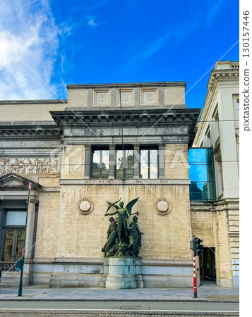 Exterior of the museum of fine arts in brussels, belgium with artistic features 130157446