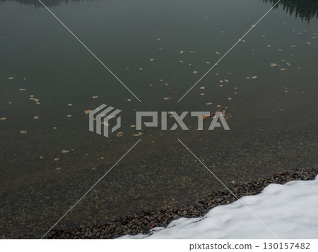Winter lake in the Carpathians Winter lake in the Carpathians 130157482