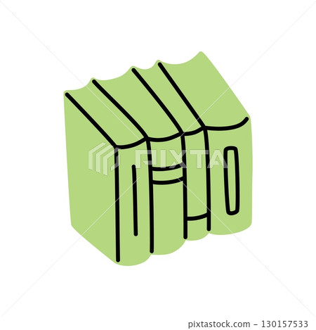 Doodle books shelf icon hand drawn in a modern minimalistic style Doodle books shelf icon hand drawn in a modern minimalistic style 130157533