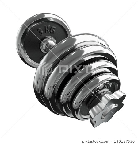 Cast Iron Black Adjustable Dumbbell, weightlifting gym equipment, side view. Png clipart isolated on transparent background 130157536