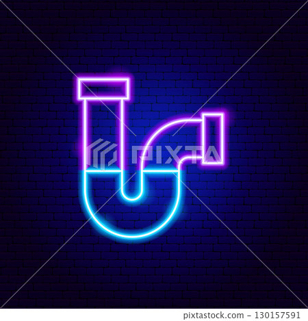 Unclogging Pipe Neon Sign Unclogging Pipe Neon Sign 130157591