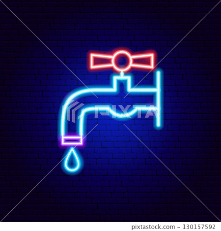 Water Kitchen Faucet Neon Sign 130157592