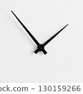 Minimal black clock hands on white wall, time management, deadline and punctuality concept with copy space for design 130159266