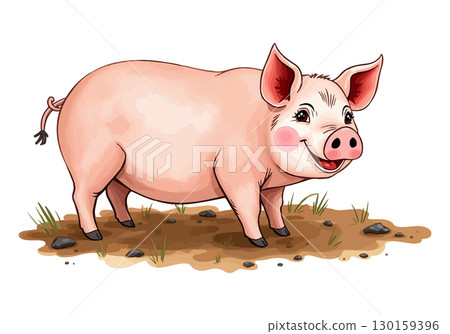 Watercolor vector illustration of a horse. 130159396