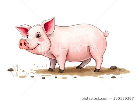 Watercolor vector illustration of a horse. 130159397