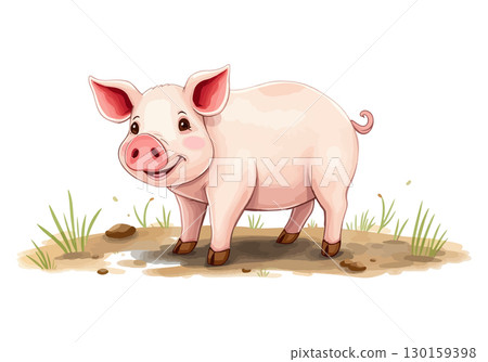 Watercolor vector illustration of a horse. Watercolor vector illustration of a horse. 130159398