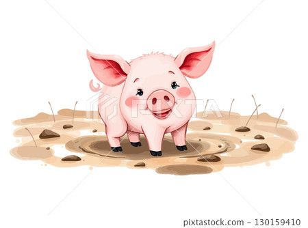 Watercolor vector illustration of a horse. Watercolor vector illustration of a horse. 130159410