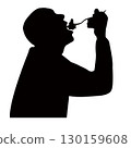 a man head silhouette vector 130159608