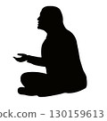 a woman sitting body silhouette vector 130159613