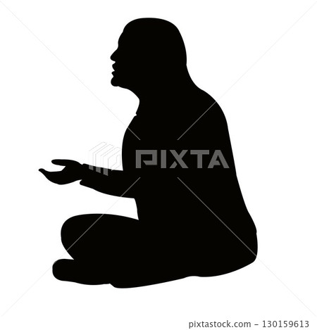a woman sitting body silhouette vector 130159613