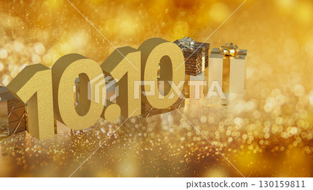 The 10.10 and Gift box for Promotion Advertising concept 3d Rendering. The 10.10 and Gift box for Promotion Advertising concept 3d Rendering. 130159811