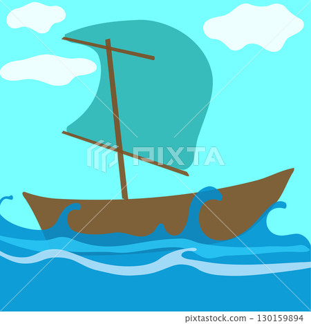 Fishing boat on the ocean Fishing boat on the ocean 130159894