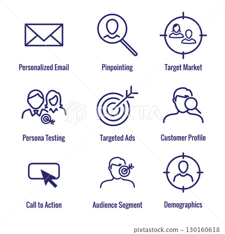 Icon Set for Marketing Strategy - SEO, mobile optimization, brainstorming, social media, data analytics, etc Icon Set for Marketing Strategy - SEO, mobile optimization, brainstorming, social media, data analytics, etc 130160618
