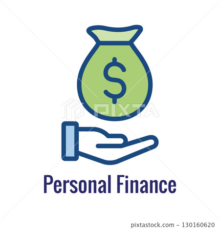 Personal Finance with Money Loan Icon Including Net Worth Image 130160620