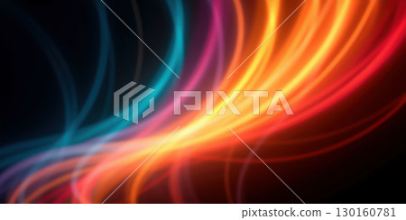 Colorful featuring light trails on black background 130160781