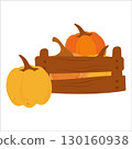 Simple flat vegetables in a crate 130160938