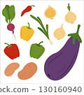 Simple flat vegetables. Healthy food 130160940