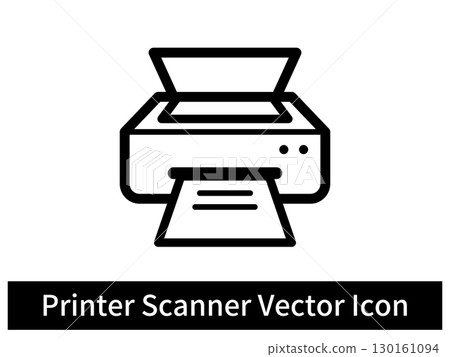 Printer scanner simple icon, white background, vector material Printer scanner simple icon, white background, vector material 130161094