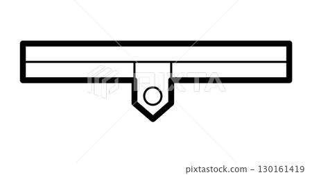 Jetted Pocket with Tab technical fashion illustration. Flat apparel template front view. Women, men unisex style item 130161419