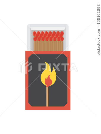 Open matchbox vector illustration in a flat cartoon style. Stock illustration Open matchbox vector illustration in a flat cartoon style. Stock illustration 130161898