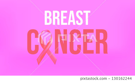 Breast Cancer Awareness Month. Pink ribbon symbol. Design postcard, banner, poster, and social media post. Vector illustration. Breast Cancer Awareness Month. Pink ribbon symbol. Design postcard, banner, poster, and social media post. Vector illustration. 130162244
