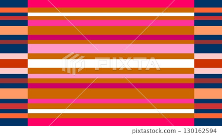Border pattern, autumn colors, terracotta, orange, navy 130162594