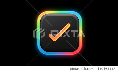 Black app icon with rainbow frame and checker 130163342