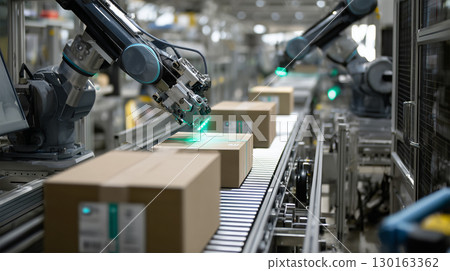A man supervises the operation of the production line 130163362