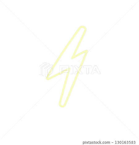 A glowing neon lightning bolt symbol on transparency background, representing energy and power. simple design and bright color create striking and modern visual effect 130163583