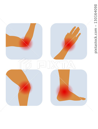 Rheumatism or rheumatic disorder medical set stock illustration 130164098