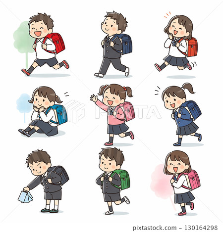 背著書包的小學生0010 130164298