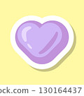 Fancy Heart Label Purple 130164437