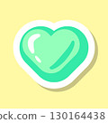 Fancy Heart Label Green 130164438