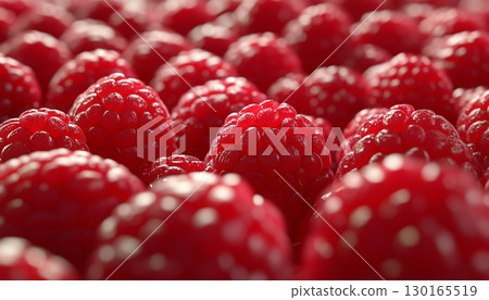 Raspberry red fruits pattern organic agriculture natural farm background 130165519