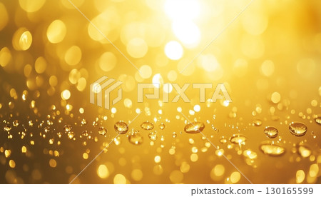 Pattern lot water dew drop gold shiny light background 130165599
