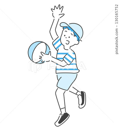 Vector illustration of a boy playing ball Vector illustration of a boy playing ball 130165752