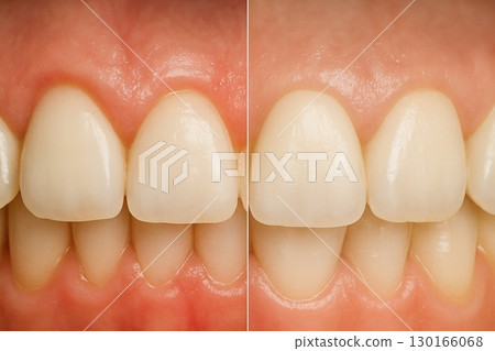 Periodontal disease: Red, swollen gums and gums 130166068