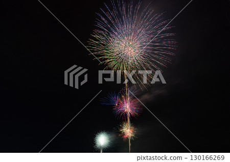 Large fireworks blooming in the night sky Large fireworks blooming in the night sky 130166269