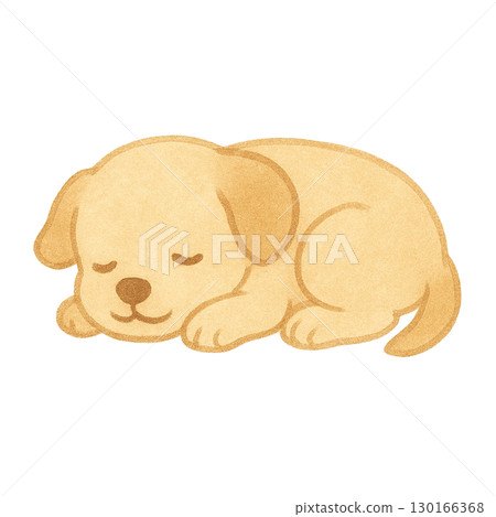 Illustration of a sleeping puppy 130166368