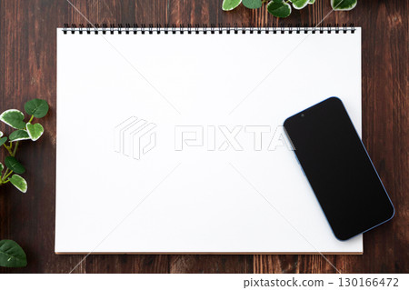 Sketchbook and smartphone 130166472