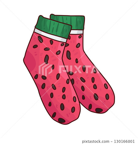 illustration of watermelon socks 130166801