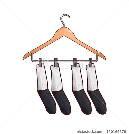 illustration of Socks Hanging On Hanger illustration of Socks Hanging On Hanger 130166876