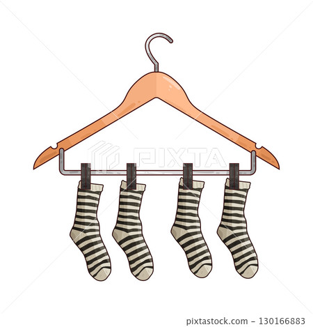 illustration of Socks Hanging On Hanger illustration of Socks Hanging On Hanger 130166883