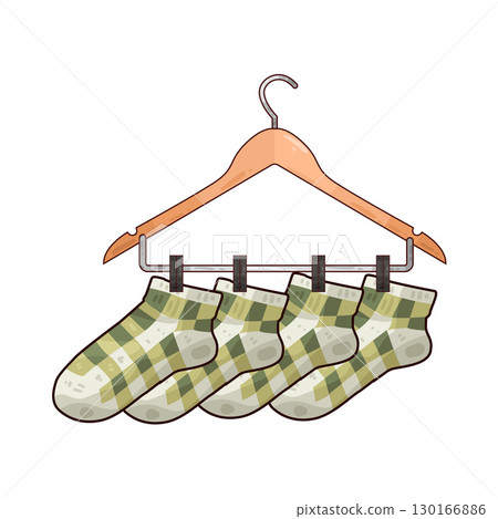 illustration of Socks Hanging On Hanger illustration of Socks Hanging On Hanger 130166886