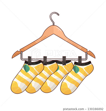 illustration of Socks Hanging On Hanger 130166892