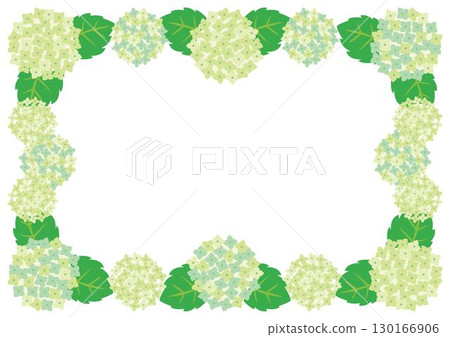 繡球花綠色框架 130166906