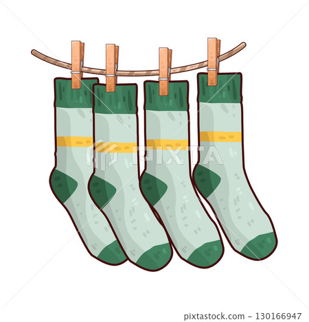illustration of Socks Hanging On Rope illustration of Socks Hanging On Rope 130166947